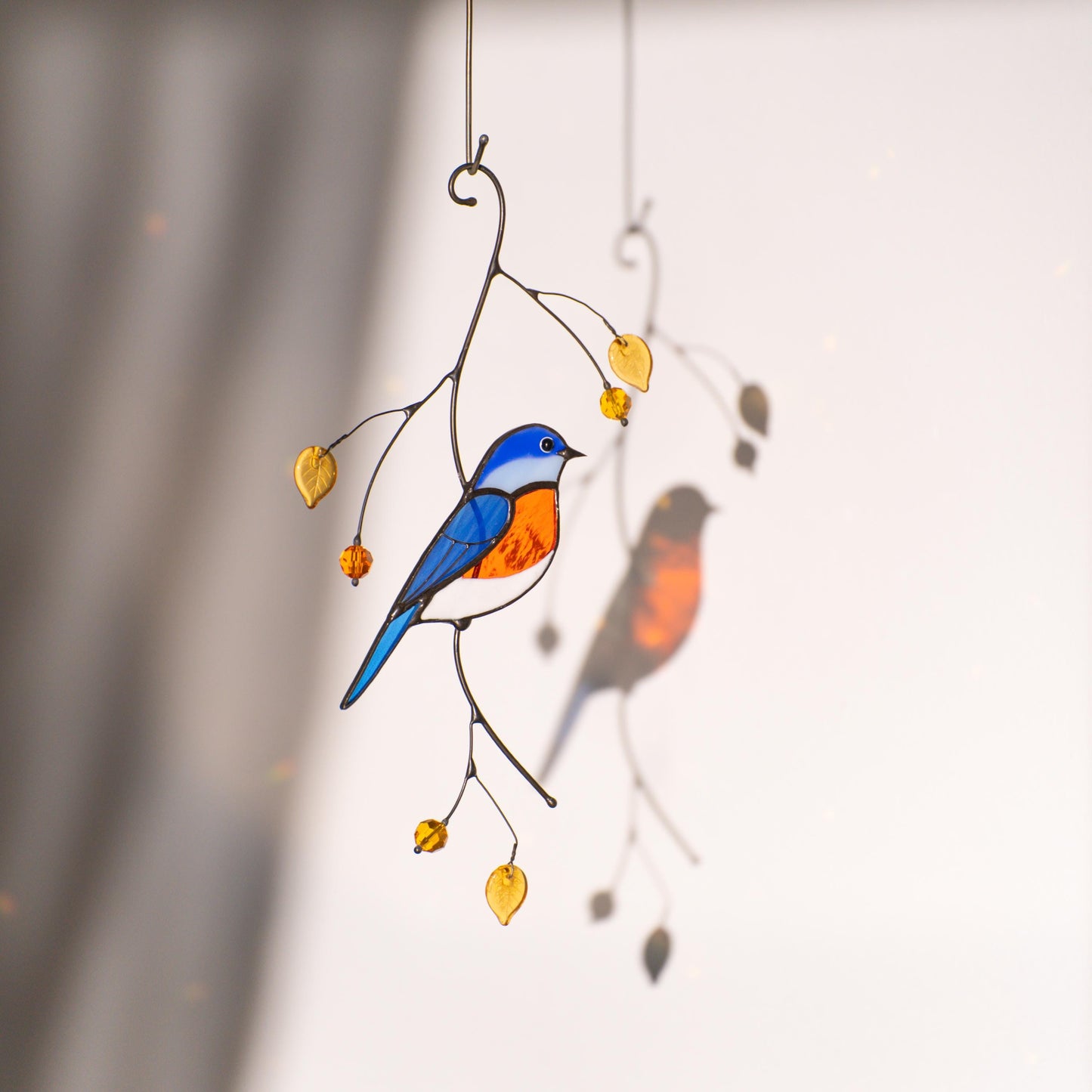 Bluebird stained glass suncatcher Mother in law gifts Bird wall art stained glass window hangings New home gift Garden decoration - Image 20