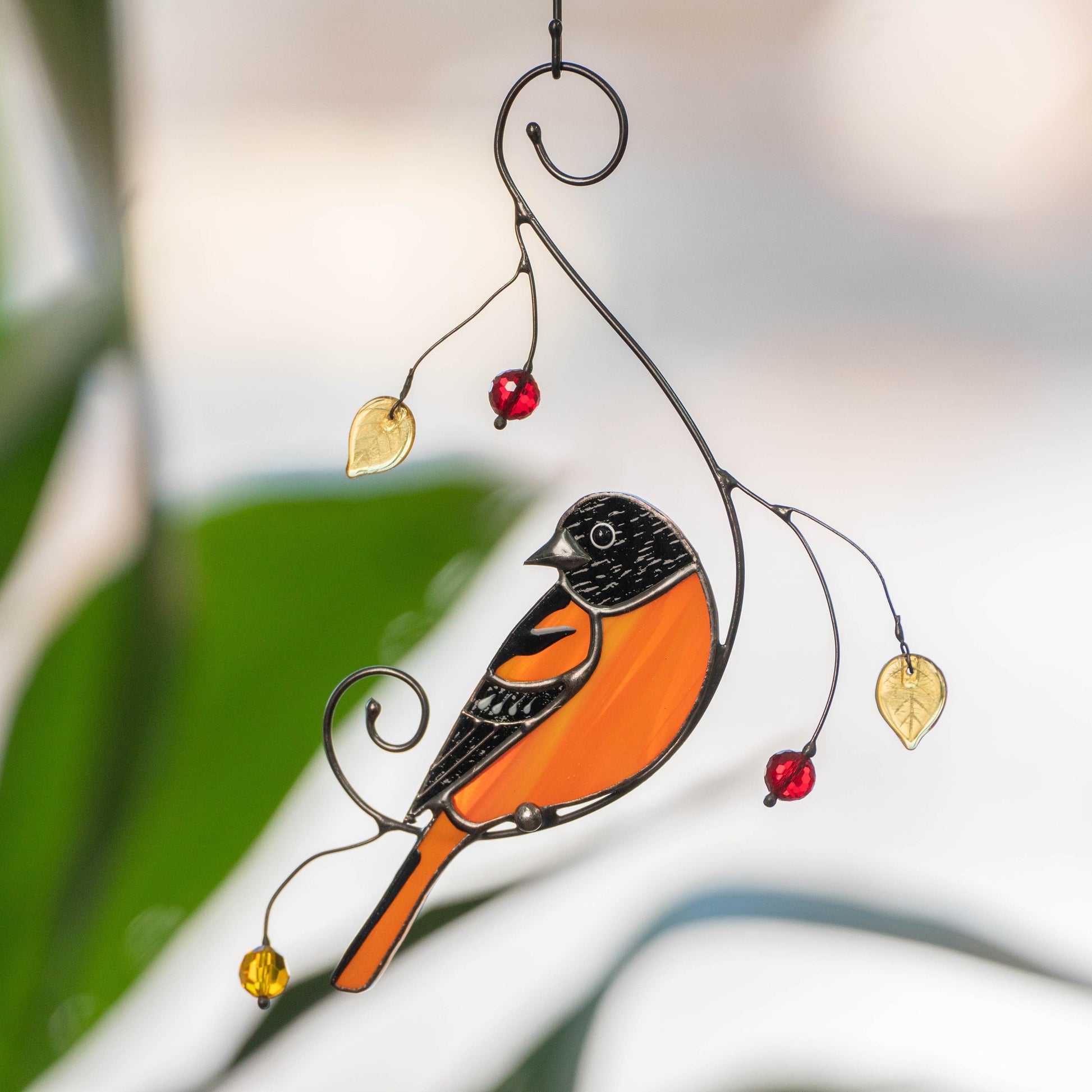 Baltimore stained glass window hangings Best dad gift Stained glass bird suncatcher Grandma ornament Patio decor - Image 12