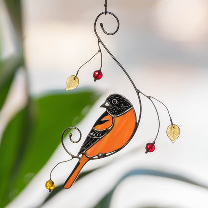 Baltimore stained glass window hangings Best dad gift Stained glass bird suncatcher Grandma ornament Patio decor - Image 12