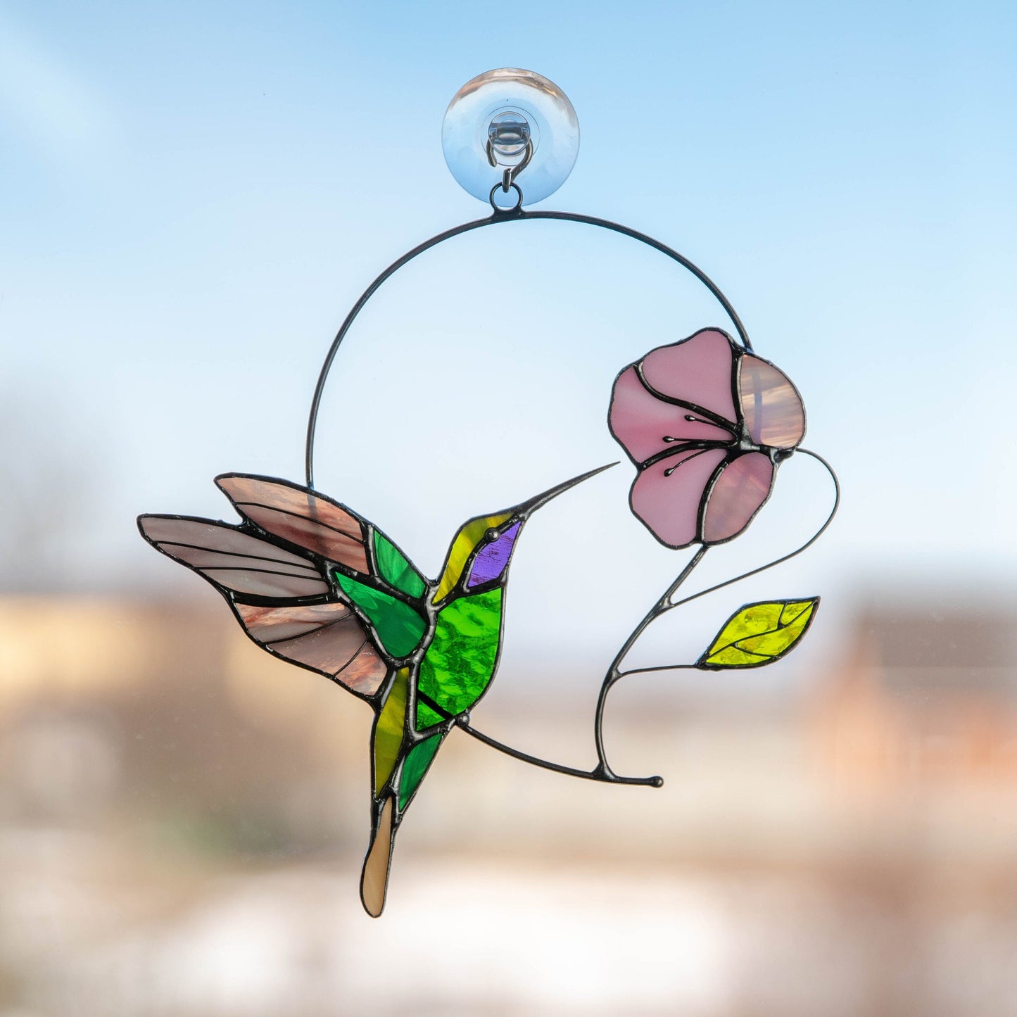 Hummingbird stained glass window hangings Gifts for mom from daughter Home decor items aesthetic Hummingbird ornament Bird lover gifts - Image 16