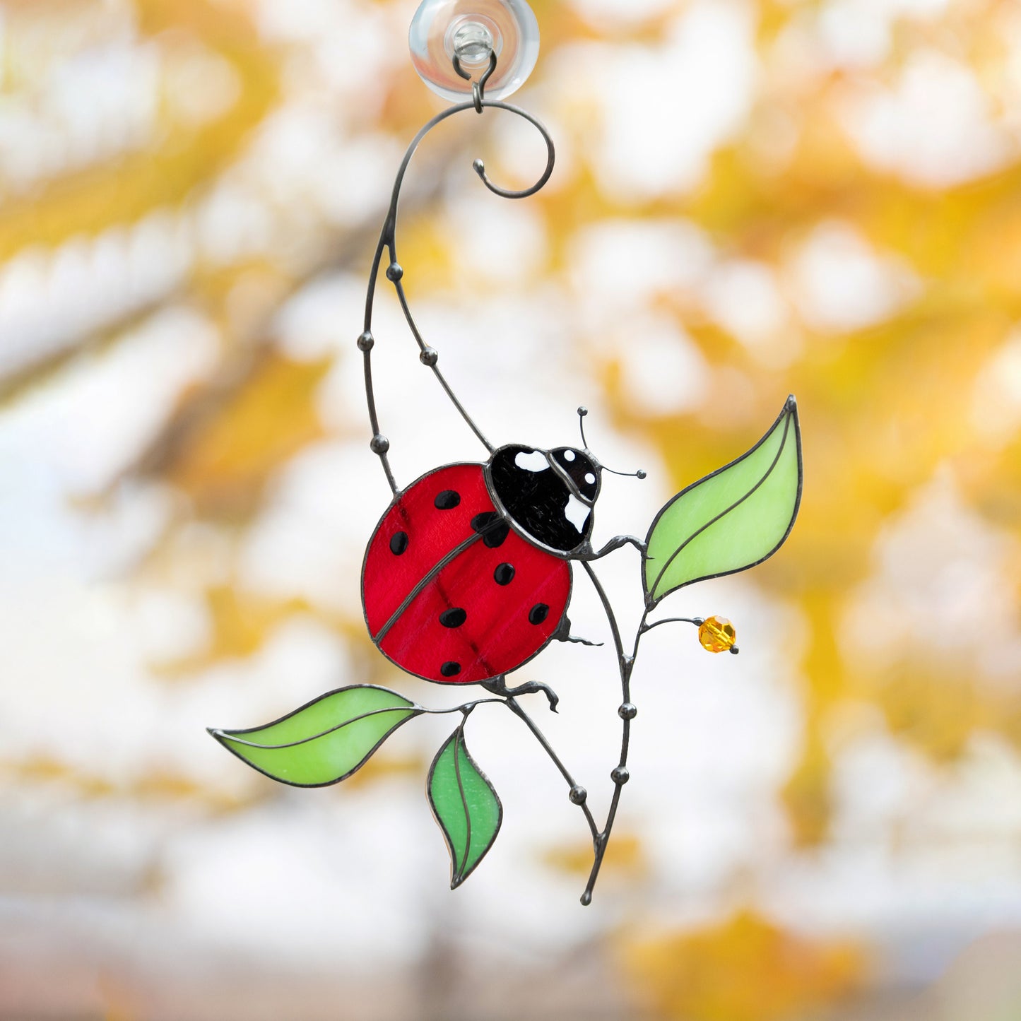 Ladybug gifts stained glass window hangings Mom gift Custom stained glass miraculous ladybug Wall art ladybug - Image 10