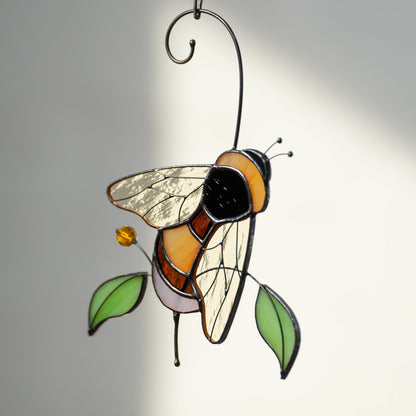 Stained Glass Bumble Bee Suncatcher, Gardening Gift For Grandparents - Image 11