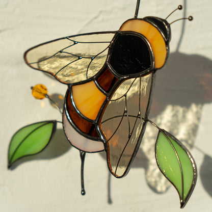 Stained Glass Bumble Bee Suncatcher, Gardening Gift For Grandparents - Image 9