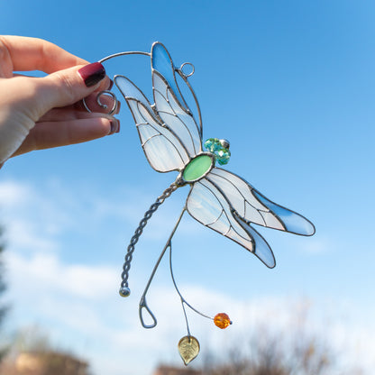 Stained glass dragonfly Sister in law gifts Dragonfly wings Custom stained glass dragonfly suncatcher - Image 8