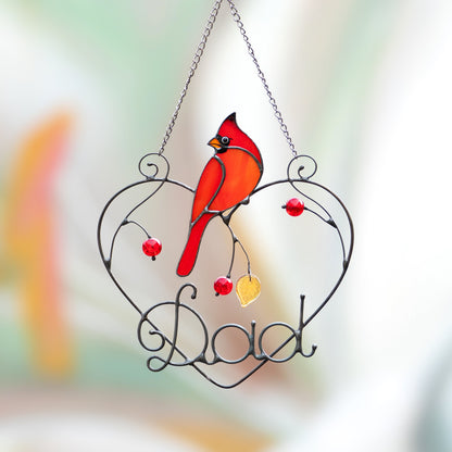 Cardinal stained glass window hangings Personalized unique gift for mom Stained glass bird suncatcher Cardinal memorial gift - Image 20