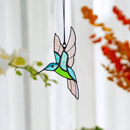 Hummingbird stained glass window hangings Hummingbird Sun catcher Hummingbird gift Custom stained glass bird suncatcher Mothers Day - Image 3