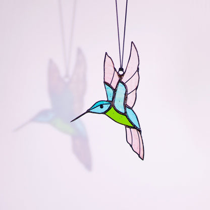 Hummingbird stained glass window hangings Hummingbird Sun catcher Hummingbird gift Custom stained glass bird suncatcher Mothers Day - Image 8