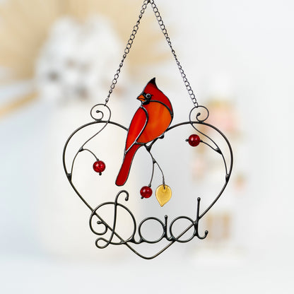 Cardinal stained glass window hangings Personalized unique gift for mom Stained glass bird suncatcher Cardinal memorial gift - Image 19