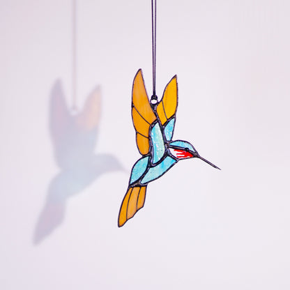 Hummingbird stained glass window hangings Hummingbird Sun catcher Hummingbird gift Custom stained glass bird suncatcher Mothers Day - Image 9
