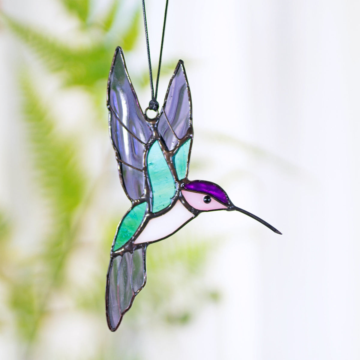 Hummingbird stained glass window hangings Hummingbird Sun catcher Hummingbird gift Custom stained glass bird suncatcher Mothers Day - Image 5