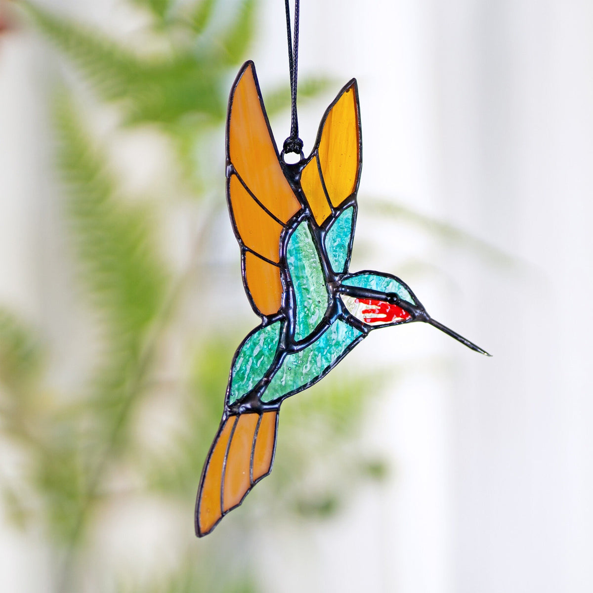 Hummingbird stained glass window hangings Hummingbird Sun catcher Hummingbird gift Custom stained glass bird suncatcher Mothers Day - Image 6
