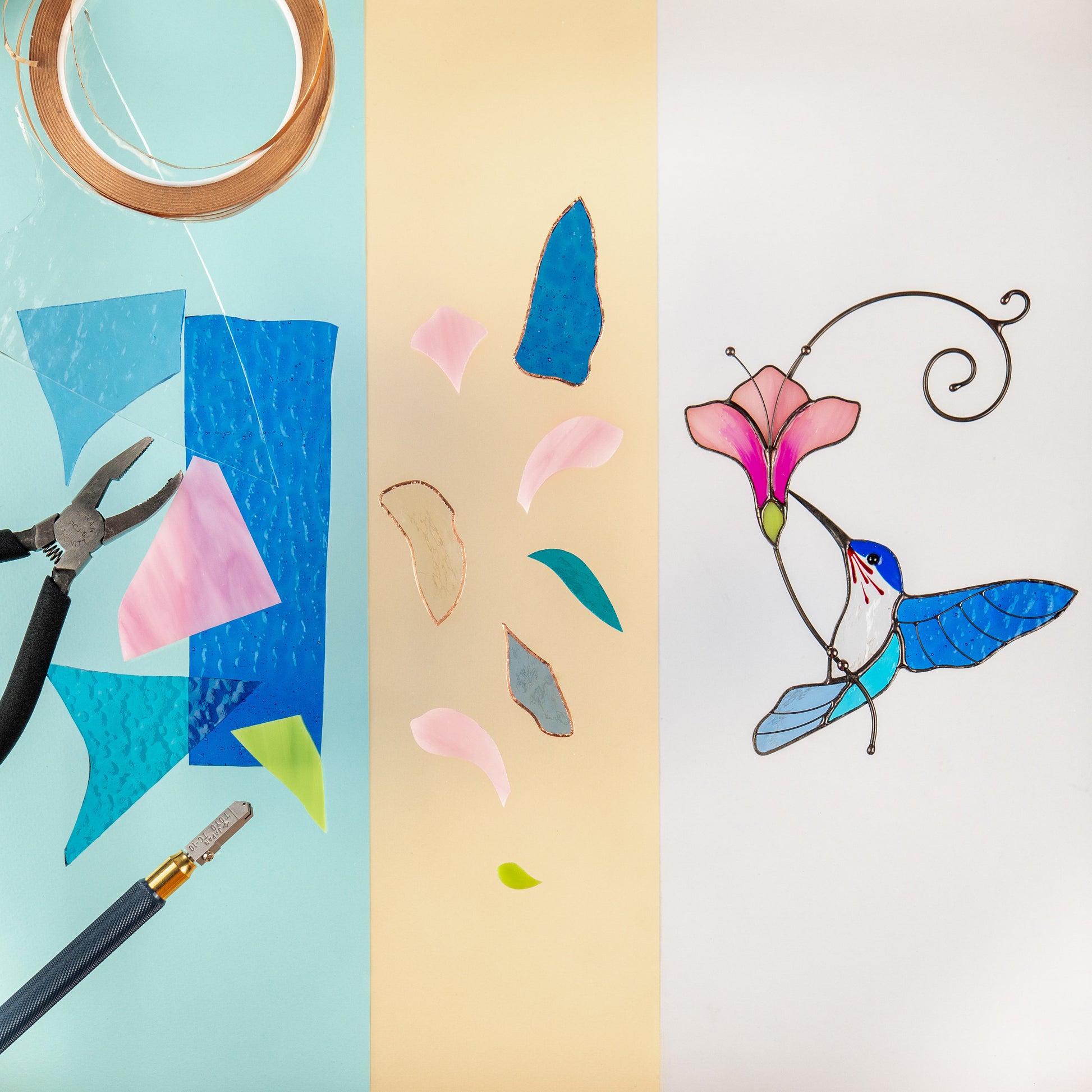 Hummingbird gifts stained glass window hangings Great grandma gift Hummingbird stained glass suncatcher Garden decoration - Image 11