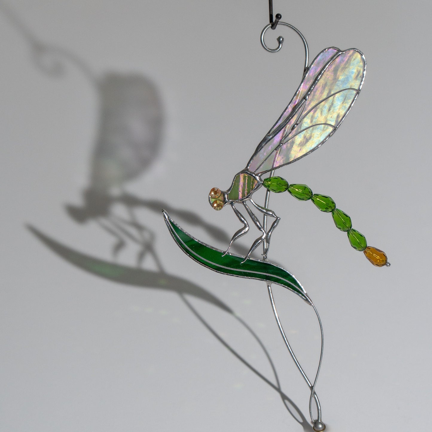 Fly insect stained glass window hangings Mom gift Modern stained glass dragonfly Dragonfly garden art - Image 8