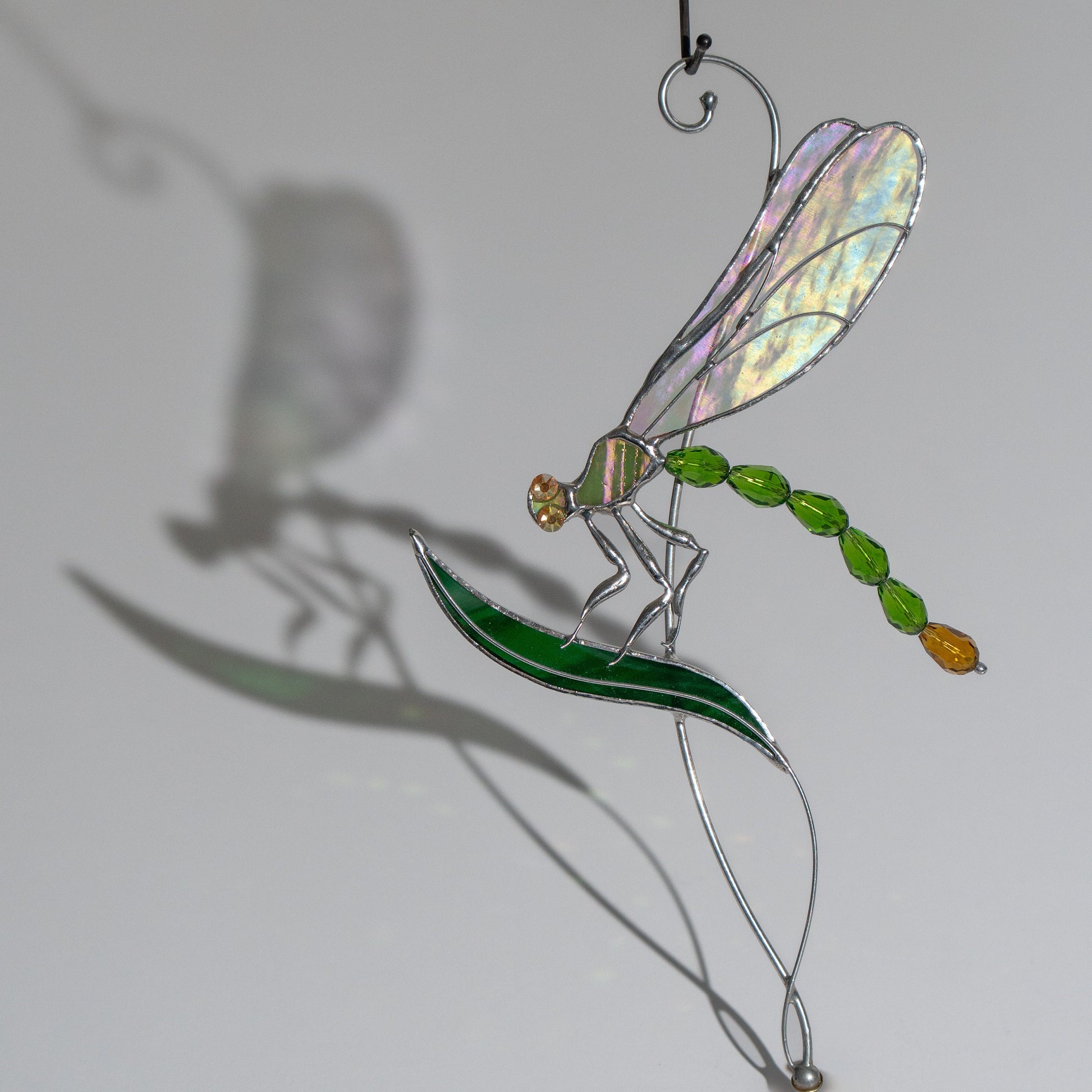 Fly insect stained glass window hangings Mom gift Modern stained glass dragonfly Dragonfly garden art - Image 8