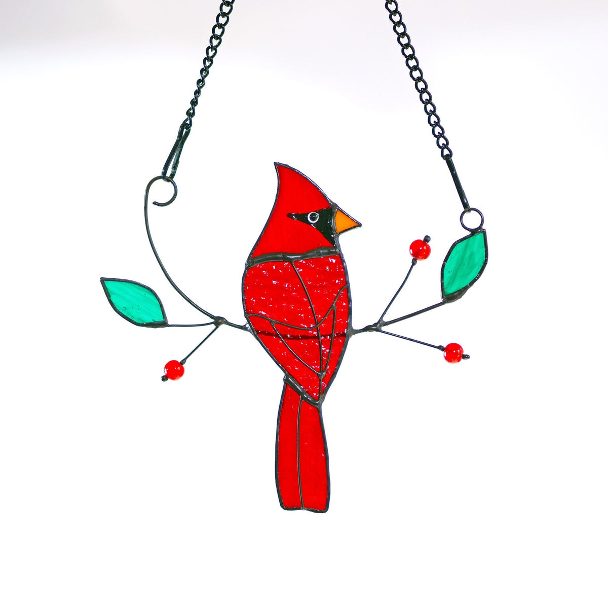 Cardinal Stained Glass Suncatcher Mothers Day Gifts Stained Glass Birds Suncatcher Cardinal Bird Feeder Decor Cardinal gifts - Image 4