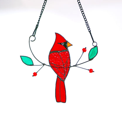 Cardinal Stained Glass Suncatcher Mothers Day Gifts Stained Glass Birds Suncatcher Cardinal Bird Feeder Decor Cardinal gifts - Image 8