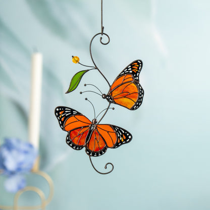 Butterfly stained glass window hangings Godmother gift Monarch butterfly Modern stained glass fly insect Custom stained glass suncatcher - Image 13