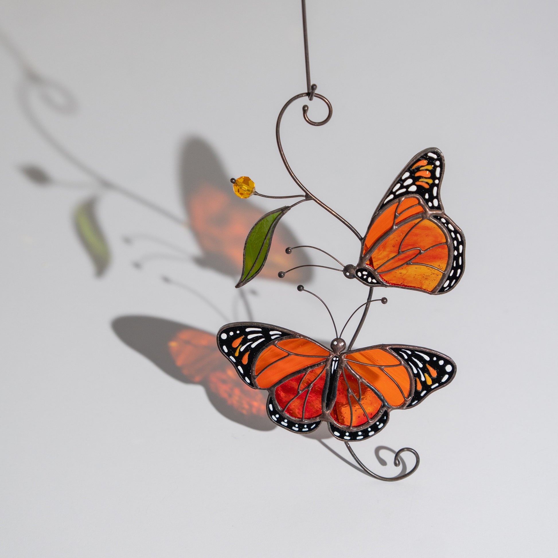 Monarch butterfly stained glass window hangings Gifts for garden lovers - Image 7