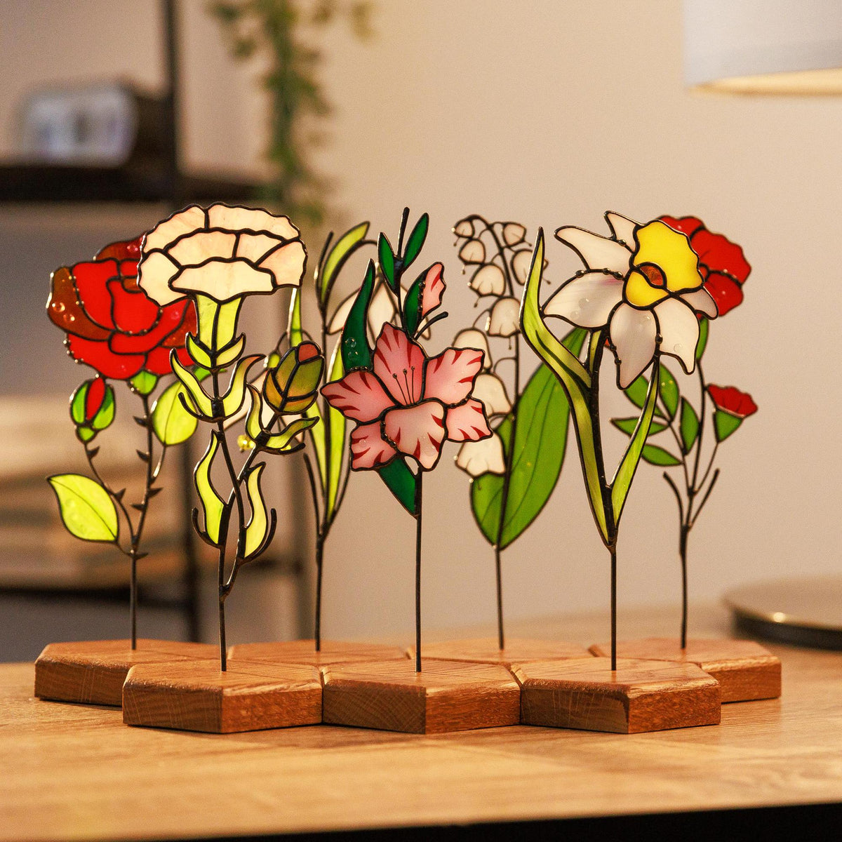 Birth Month Flowers Gift for Her, Personalized Stained Glass Flower, August Birth Flower Gift, Birthday Gift for Her, Mom, Grandma, Sister - Image 14