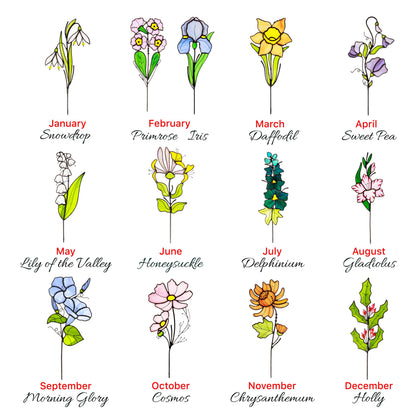 Birth Month Flowers Gift for Her, Personalized Stained Glass Flower, August Birth Flower Gift, Birthday Gift for Her, Mom, Grandma, Sister - Image 2