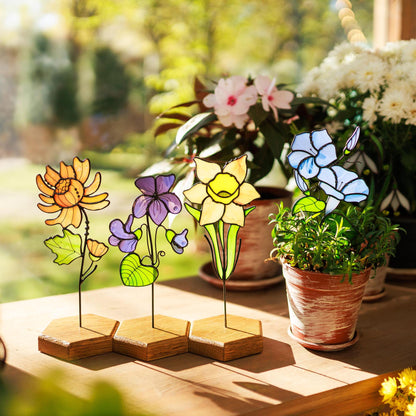 Birth Month Flowers Gift for Her, Personalized Stained Glass Flower, August Birth Flower Gift, Birthday Gift for Her, Mom, Grandma, Sister - Image 9