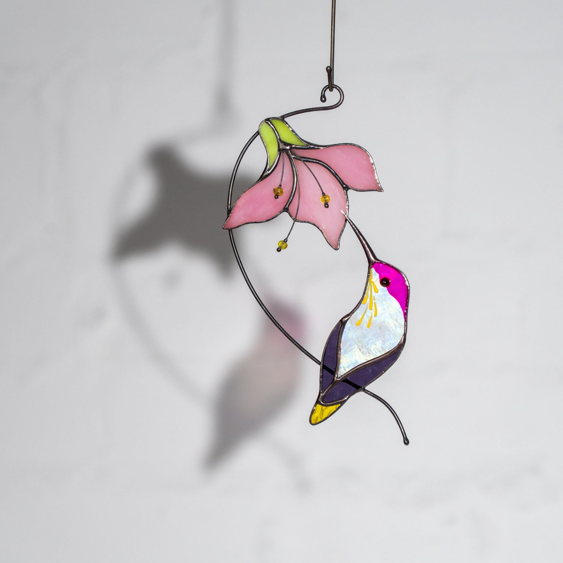 Hummingbird stained glass bird Godmother gifts Hummingbird ornament stained glass window hangings Bird lover gifts - Image 13