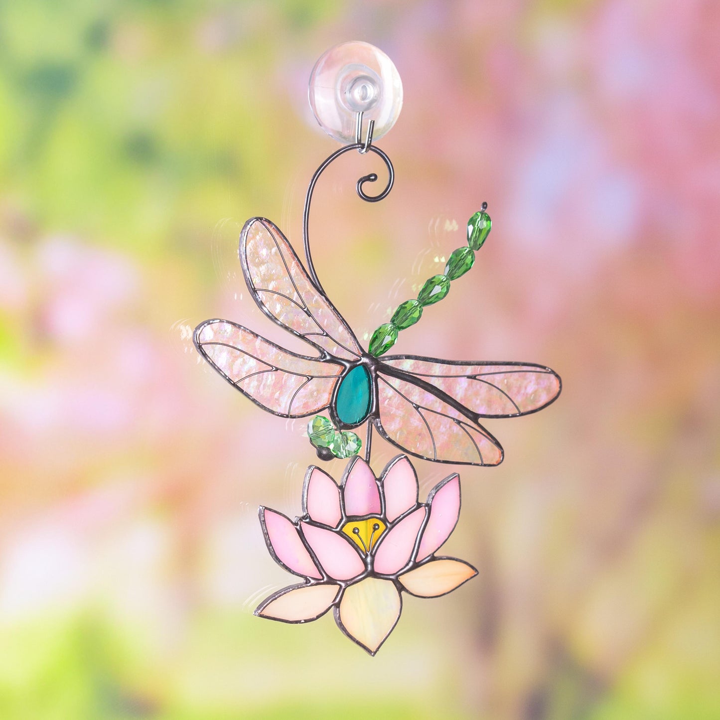 Modern stained glass dragonfly House warming gifts new home Custom stained glass lotus flower Dragonfly decor - Image 11