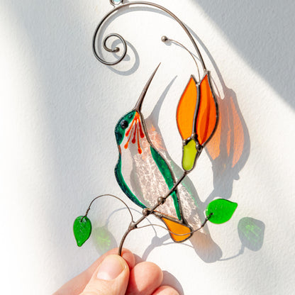 Hummingbird stained glass window hangings Godmother gift Hummingbird gifts stained glass suncatcher Grandma gift - Image 16