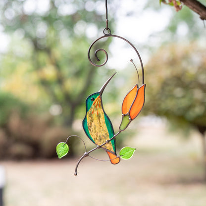 Hummingbird stained glass window hangings Godmother gift Hummingbird gifts stained glass suncatcher Grandma gift - Image 15