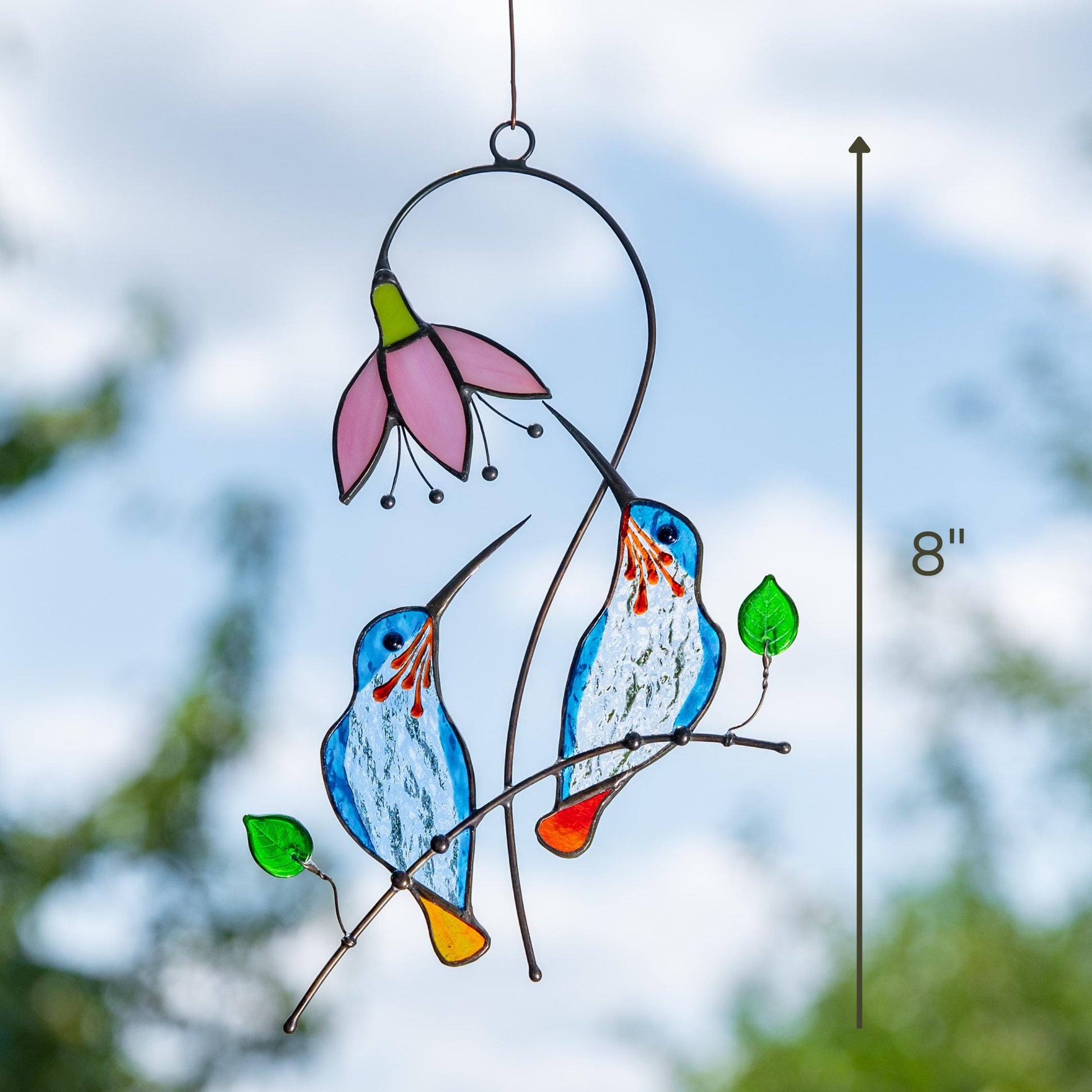 Hummingbird stained glass bird Sister in law gifts Hummingbird gifts stained glass window hangings Cardinal ornament Hummingbird suncatcher - Image 15