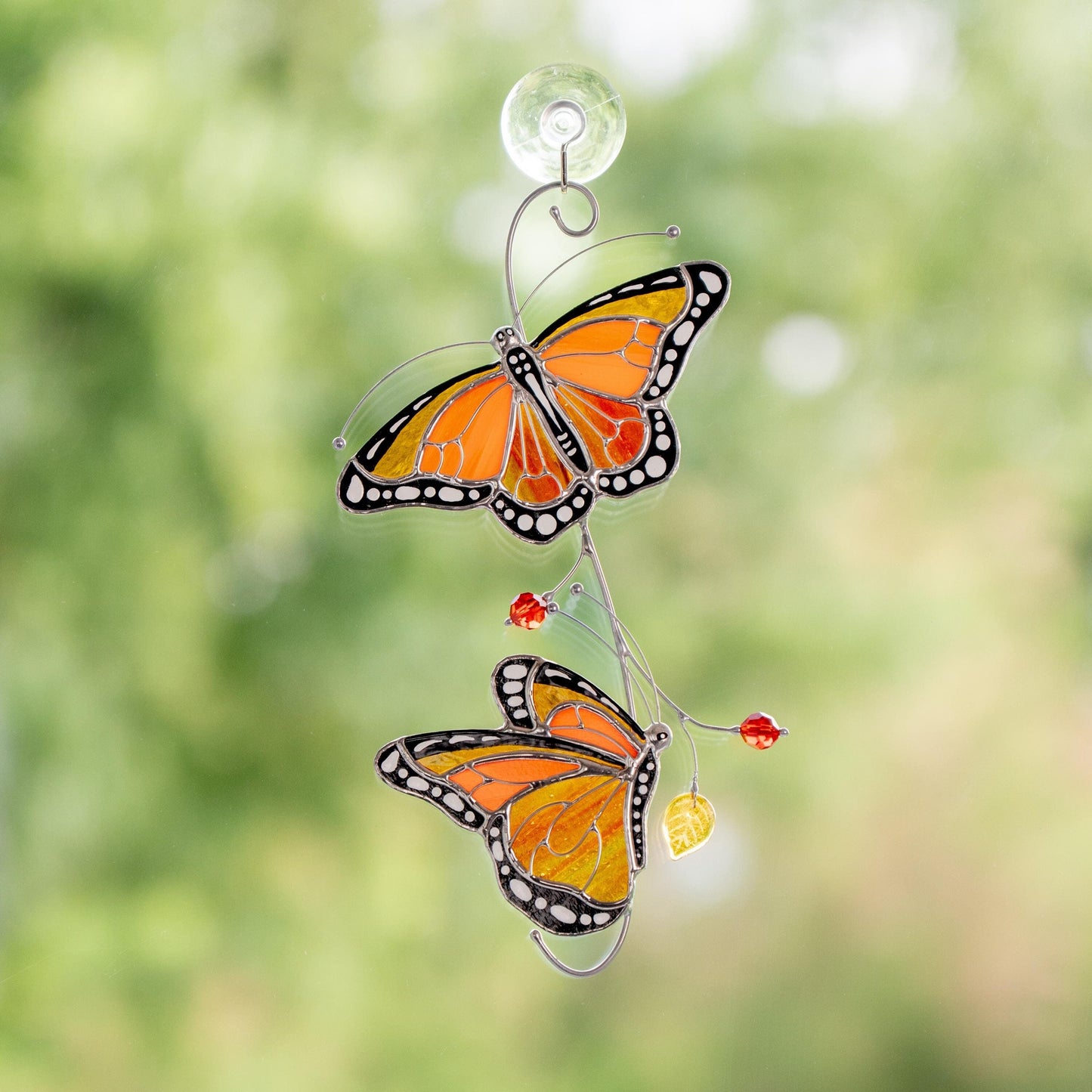 Stained glass monarch butterfly Best gift for mom Butterfly gifts stained glass window hangings Patio decor - Image 12