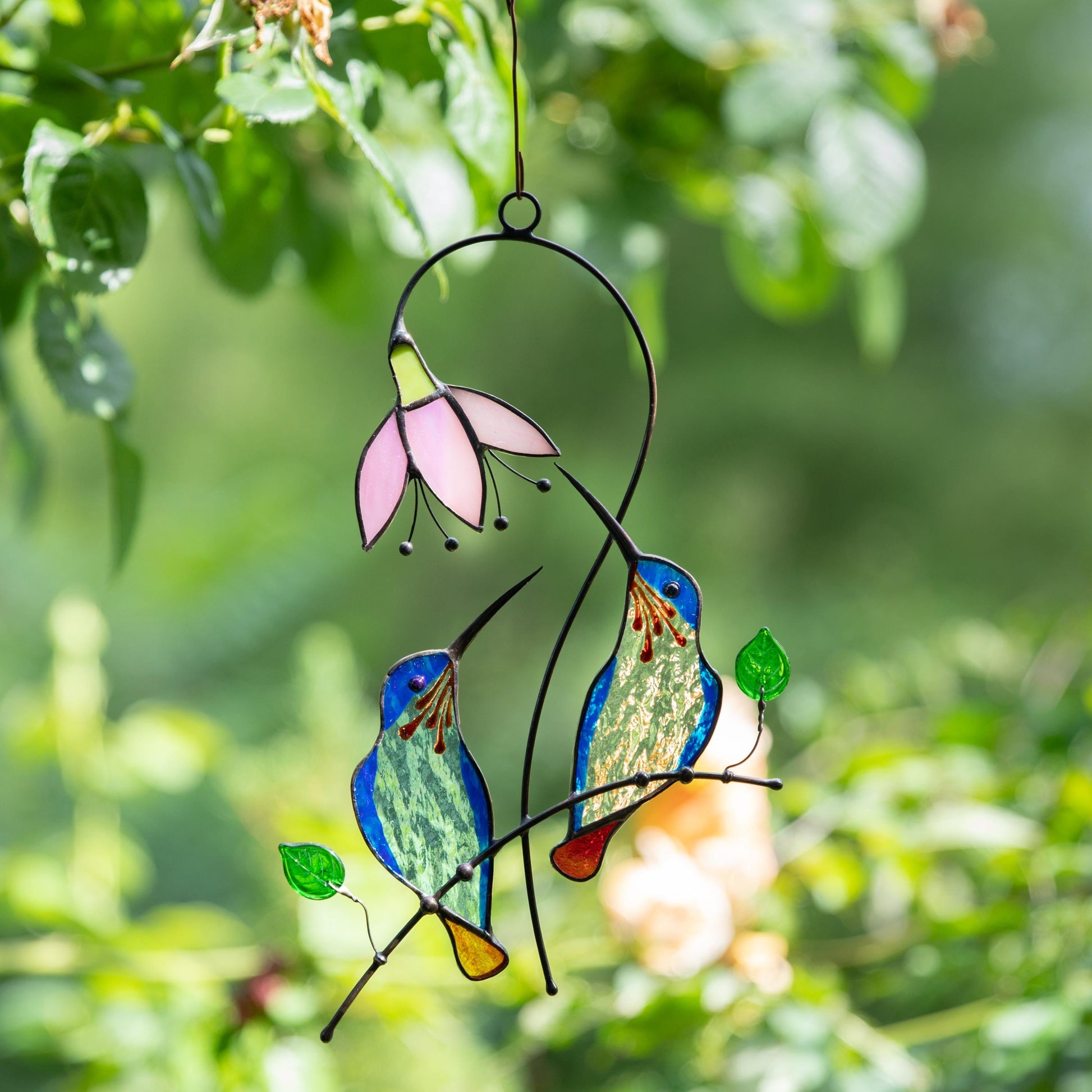 Hummingbird stained window hangings Unique gift for mom Hummingbird suncatcher Hummingbird gifts Mothers day gifts - Image 11