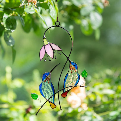 Hummingbird stained window hangings Unique gift for mom Hummingbird suncatcher Hummingbird gifts Mothers day gifts - Image 11