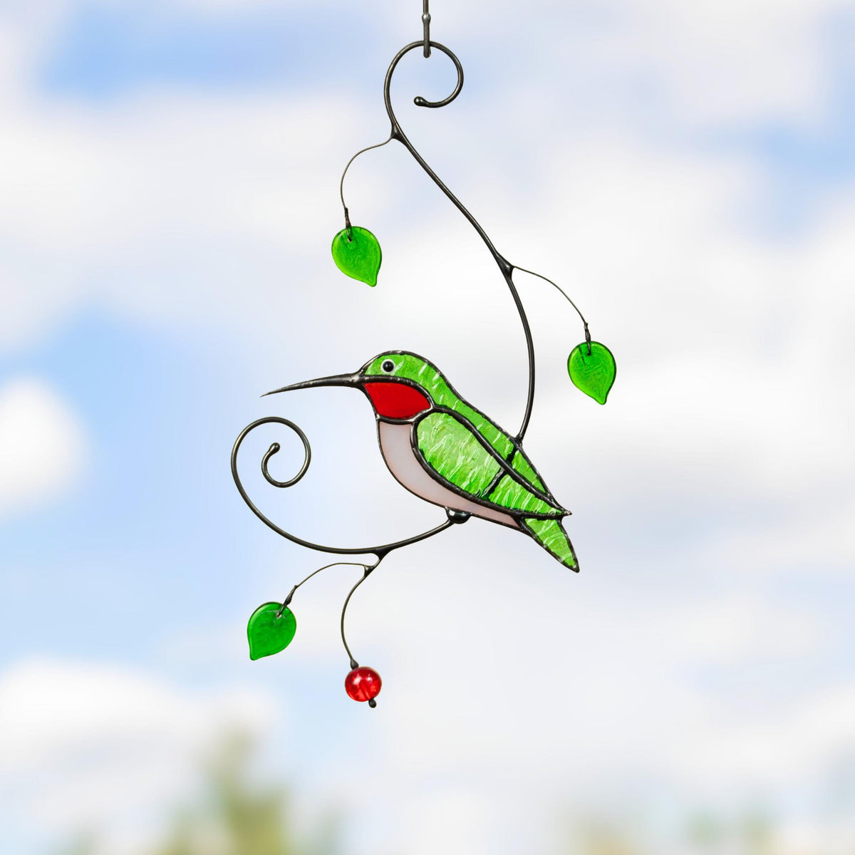Hummingbird stained glass window hangings New mom gift Custom stained glass hummingbird suncatcher Farmhouse decor Grandparent gifts - Image 13