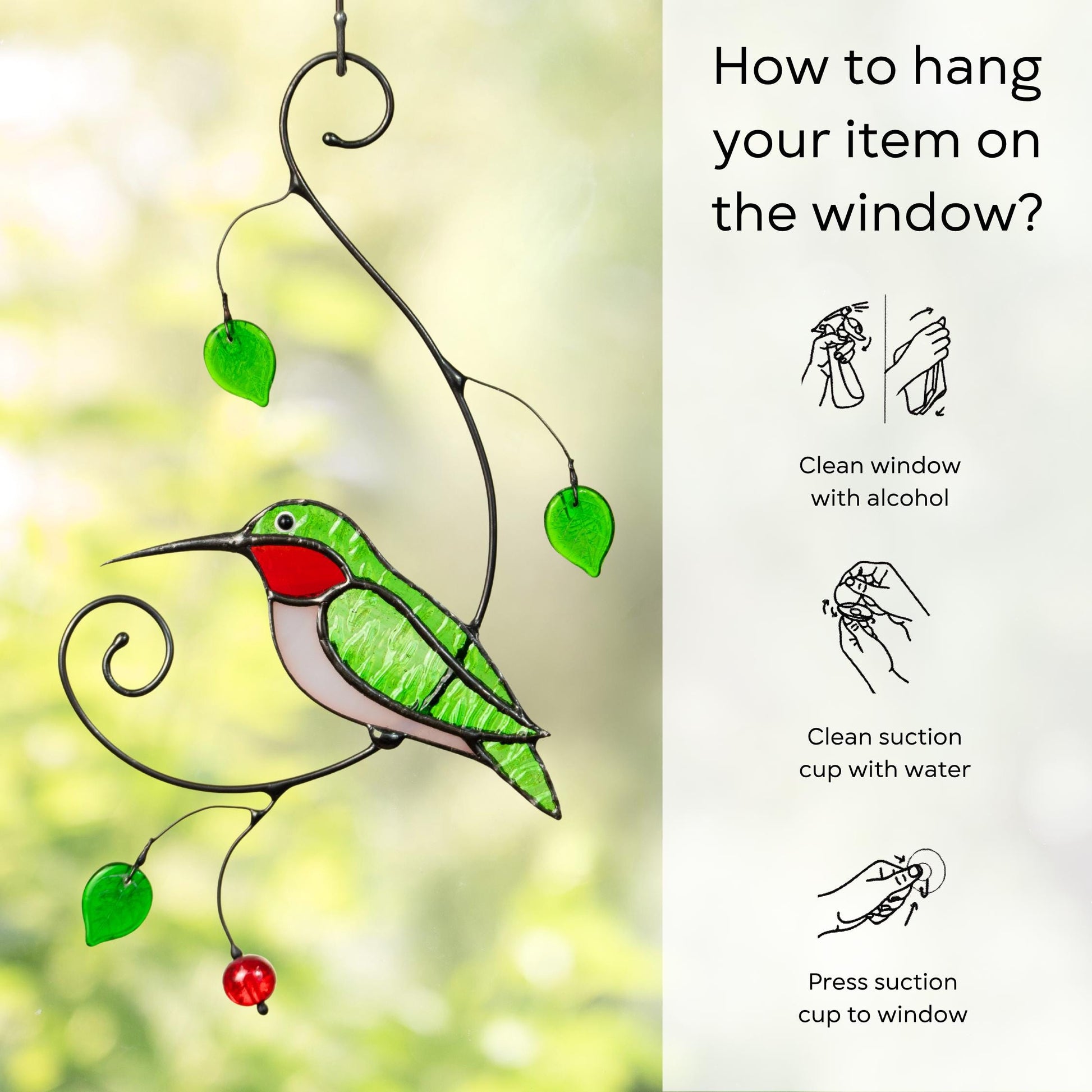 Stained glass bird suncatcher Grandma gift Custom stained glass window hangings 6th anniversary gift - Image 10