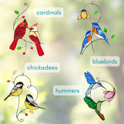 Stained glass bird suncatcher Gifts for grandma Custom stained glass ornaments Bluebird stained glass window hangings - Image 3