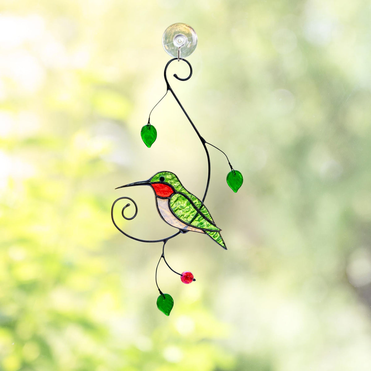 Hummingbird stained glass window hangings New mom gift Custom stained glass hummingbird suncatcher Farmhouse decor Grandparent gifts - Image 11