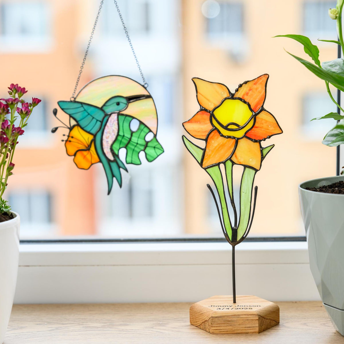 Birth Month Flowers Gift for Her, Personalized Stained Glass Flower, August Birth Flower Gift, Birthday Gift for Her, Mom, Grandma, Sister - Image 15