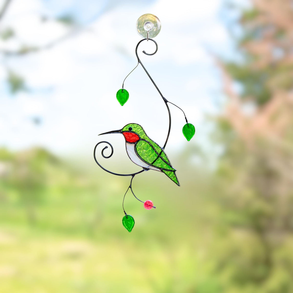 Stained glass bird suncatcher Grandma gift Custom stained glass window hangings 6th anniversary gift - Image 7