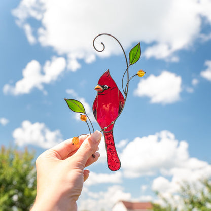 Cardinal ornament stained glass window hangings In memory gifts Bird art stained glass suncatcher Sister in law gifts Hanging suncatcher - Image 10