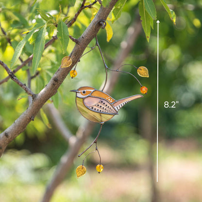 Carolina Wren stained glass window hangings Godmother gift Bird suncatcher - Image 10