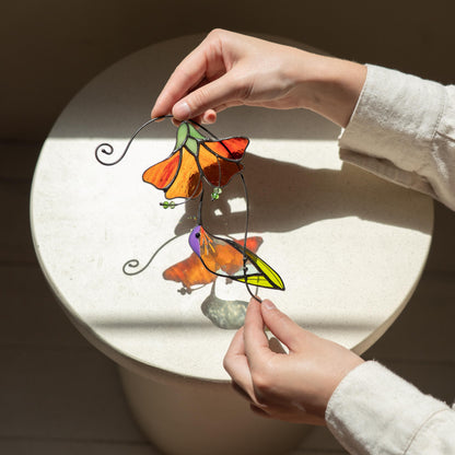 Hummingbird stained glass window hangings Mother in law gifts Bird suncatcher Garden decoration - Image 13