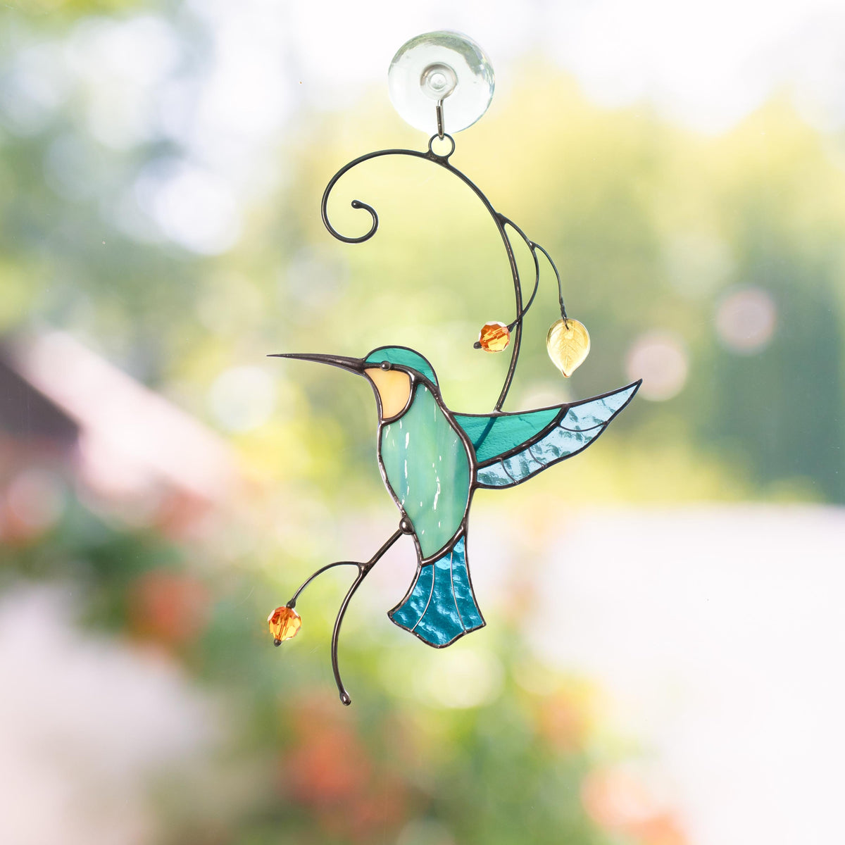 Hummingbird stained glass window hangings Mother in law gifts Hummingbird ornament custom stained glass suncatcher Bird nerd - Image 3