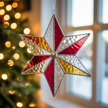 Handmade Xmas Star Ornament - Stained Glass Christmas Star Suncatcher for Holiday Window Decor & Unique Xmas Gifts - Image 8