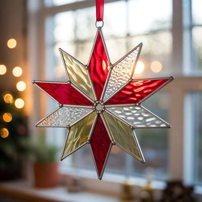 Handmade Xmas Star Ornament - Stained Glass Christmas Star Suncatcher for Holiday Window Decor & Unique Xmas Gifts - Image 19