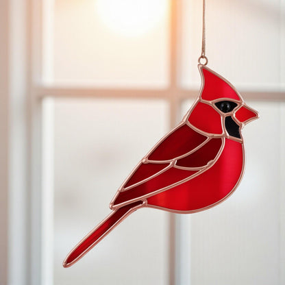 Red Cardinal Stained Glass Ornament – Handmade Bird Suncatcher | Memorial Gift, Christmas Window Decor, Sympathy or Heaven Sign, Fathers Day - Image 16