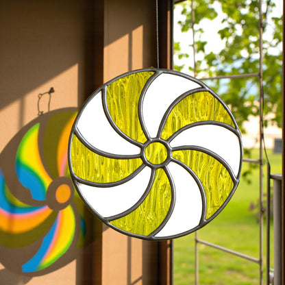 Stained Glass Peppermint Swirl Suncatcher – 9 Color Options + Custom Mix, Handmade Window Hanging, Christmas or Everyday Gift Decor - Image 11