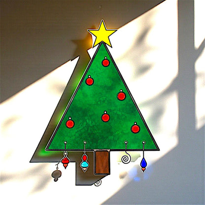 Handmade Real Stained Glass Christmas Tree Ornament–Custom Engraved Glass Decoration–Personalized Holiday Gift–Unique Suncatcher - Image 7