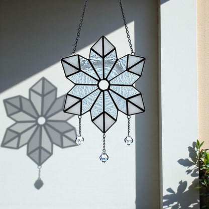 Stained Glass Snowflake Ornament, Christmas Window Suncatcher, Custom Engraved Holiday Decor, Xmas Gift for Mom, Unique Winter Decor - Image 7