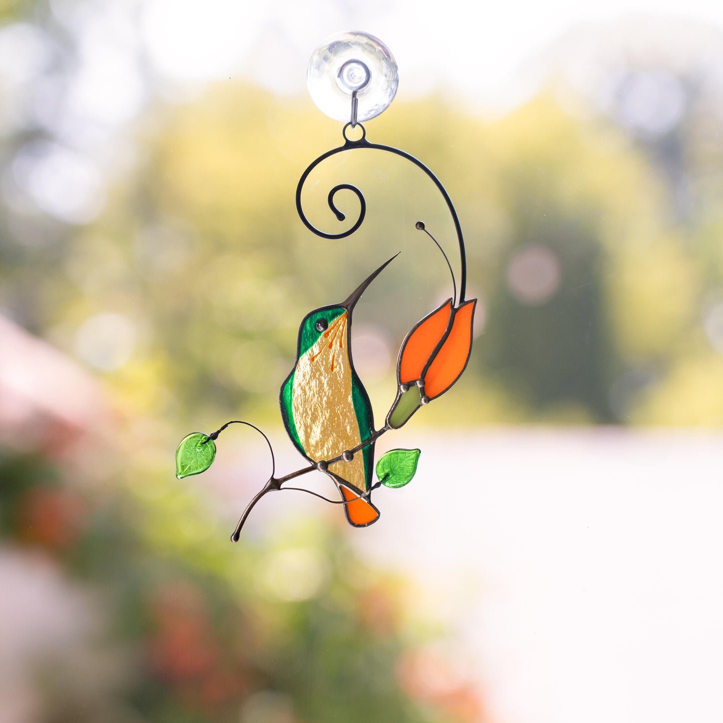 Hummingbird stained glass window hangings Godmother gift Hummingbird gifts stained glass suncatcher Grandma gift - Image 17